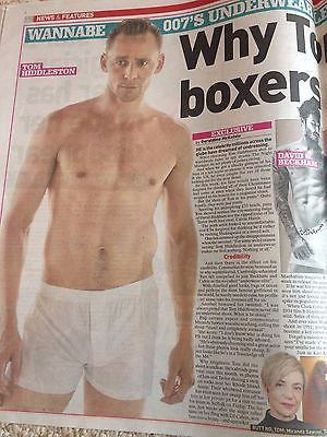 Sunday People Newspaper June 26 2016 Tom Hiddleston Cover Exclusive