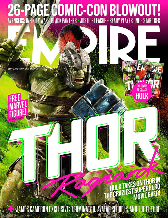 Empire Magazine September 2017 Thor Ragnarok - (The Hulk Cover) Tom Hiddleston