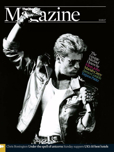 George Michael on the cover of Observer Magazine