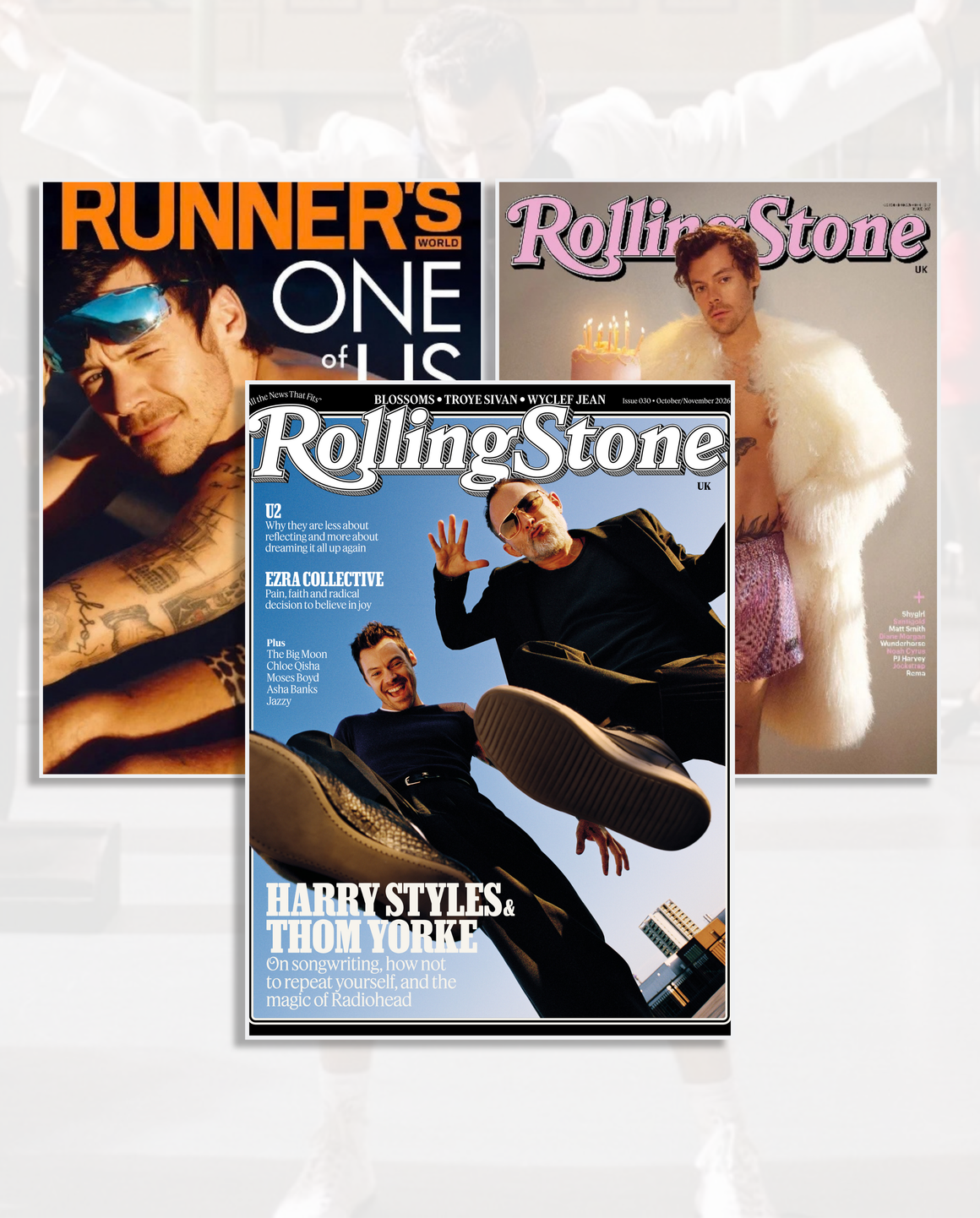 Harry Styles Rolling Stone UK + Harry Styles Rolling Stone Reprint + Runner’s World Bundle – You’re So Golden