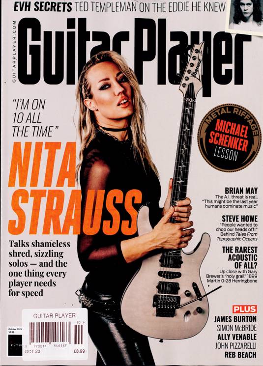 GUITAR PLAYER Magazine Oct 2023 NITA STRAUSS BRIAN MAY Queen Steve Howe Yes
