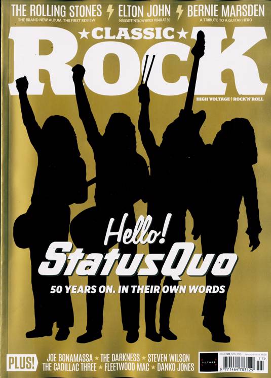 Classic Rock magazine November 2023 Status Quo Elton John The Rolling Stones
