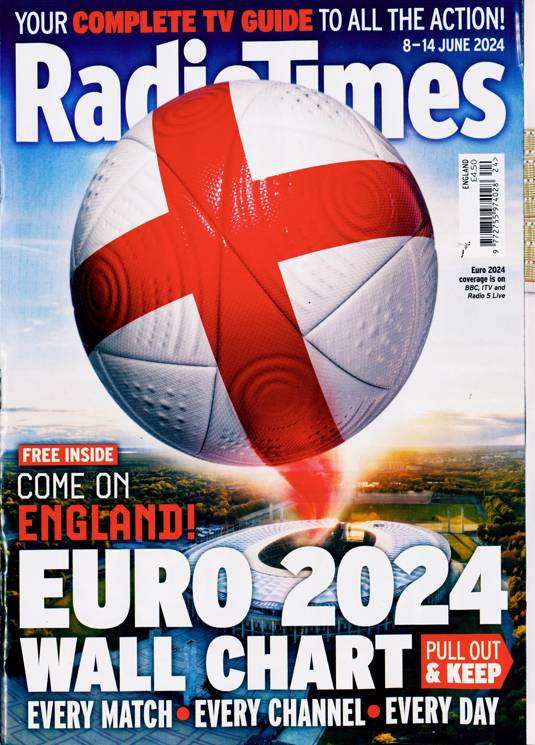 Radio Times Magazine 8 - 14 June 2024 - EURO 2024 England WALL CHART
