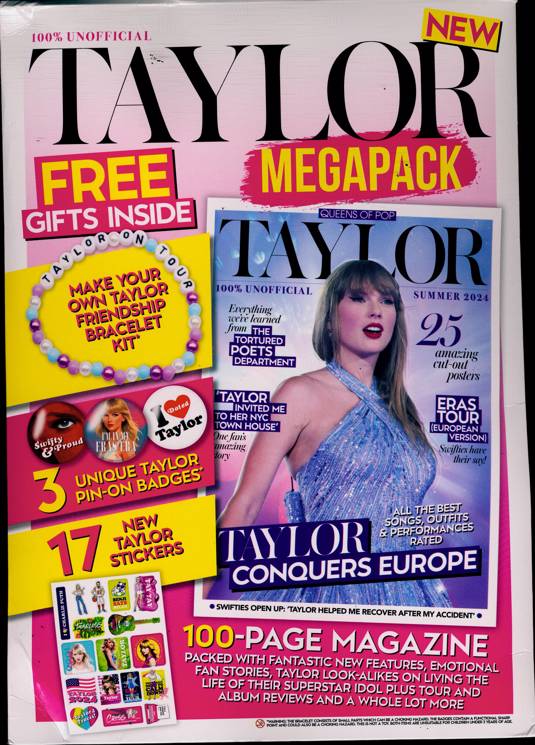 Taylor Swift Summer Megapack 2024 (Includes Friendship Bracelet Kit, Stickers & Pin Badges)