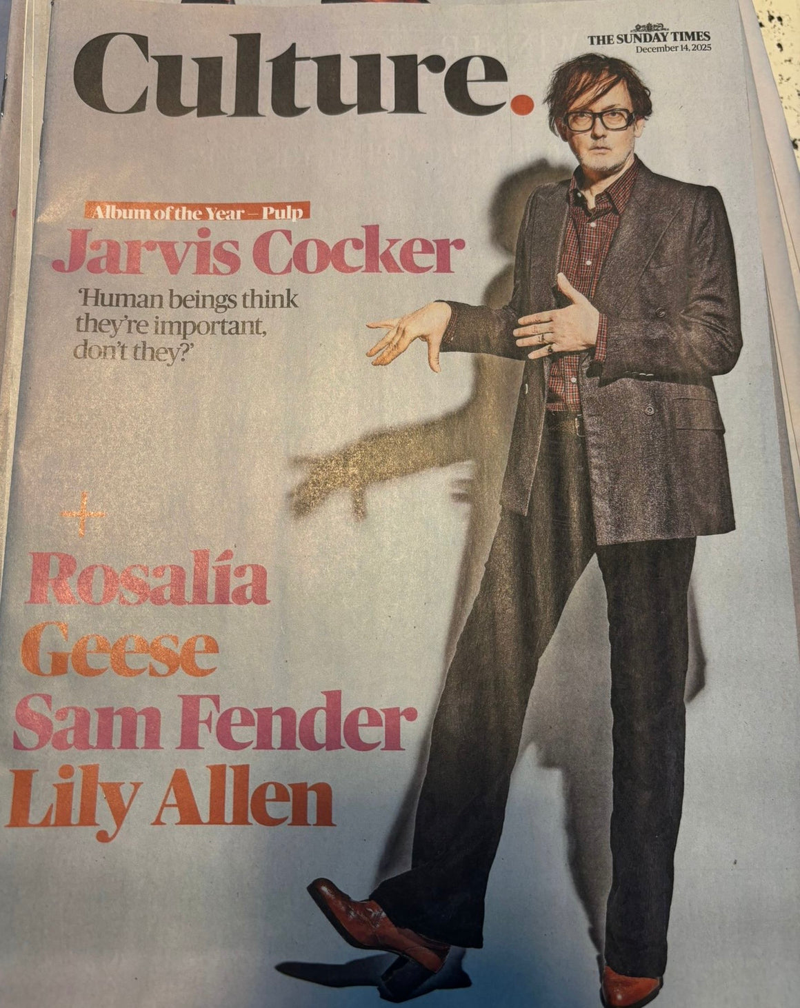 CULTURE Magazine 14 December 2025 - Jarvis Cocker - Pulp - Sam Fender - Lily Allen - Rosalia
