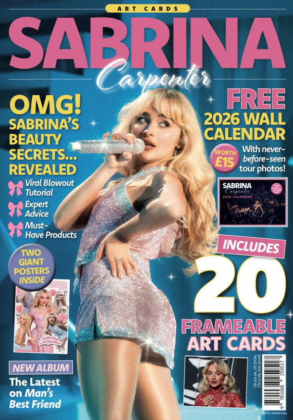 Sabrina Carpenter Annual Review magazine 2025 Includes: 2026 Wall calendar, posters, frameable art cards