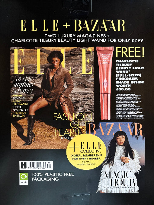 ELLE UK Summer 2026 – Zendaya + Charlotte Tilbury Beauty Light Wand Pinkgasm Shade