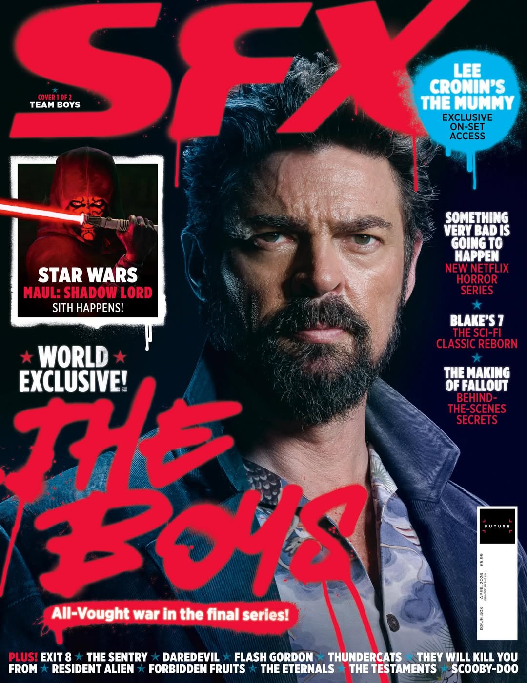 SFX Magazine (UK) #403 - April 2026 - The Boys Cover 1 of 2 - Karl Urban