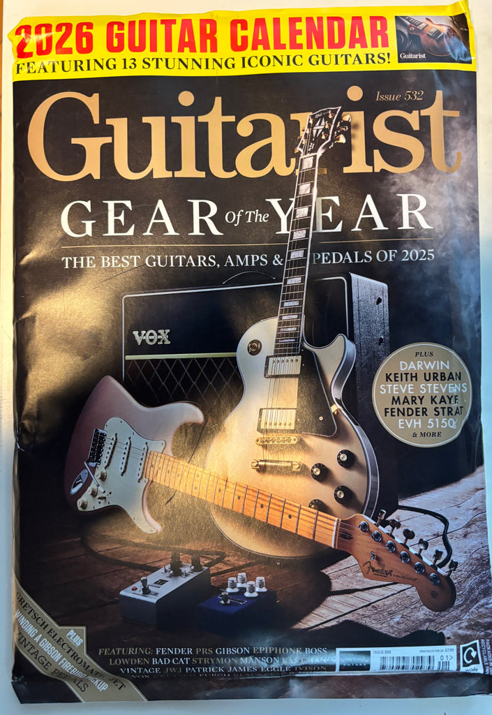 Guitarist magazine Jan 2026 Gear of the Year: Amps Guitars Pedals +2026 Calendar