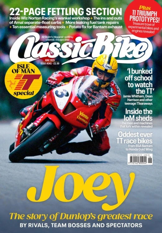 Classic Bike magazine June 2025, Isle of Man TT special, Joey Dunlop
