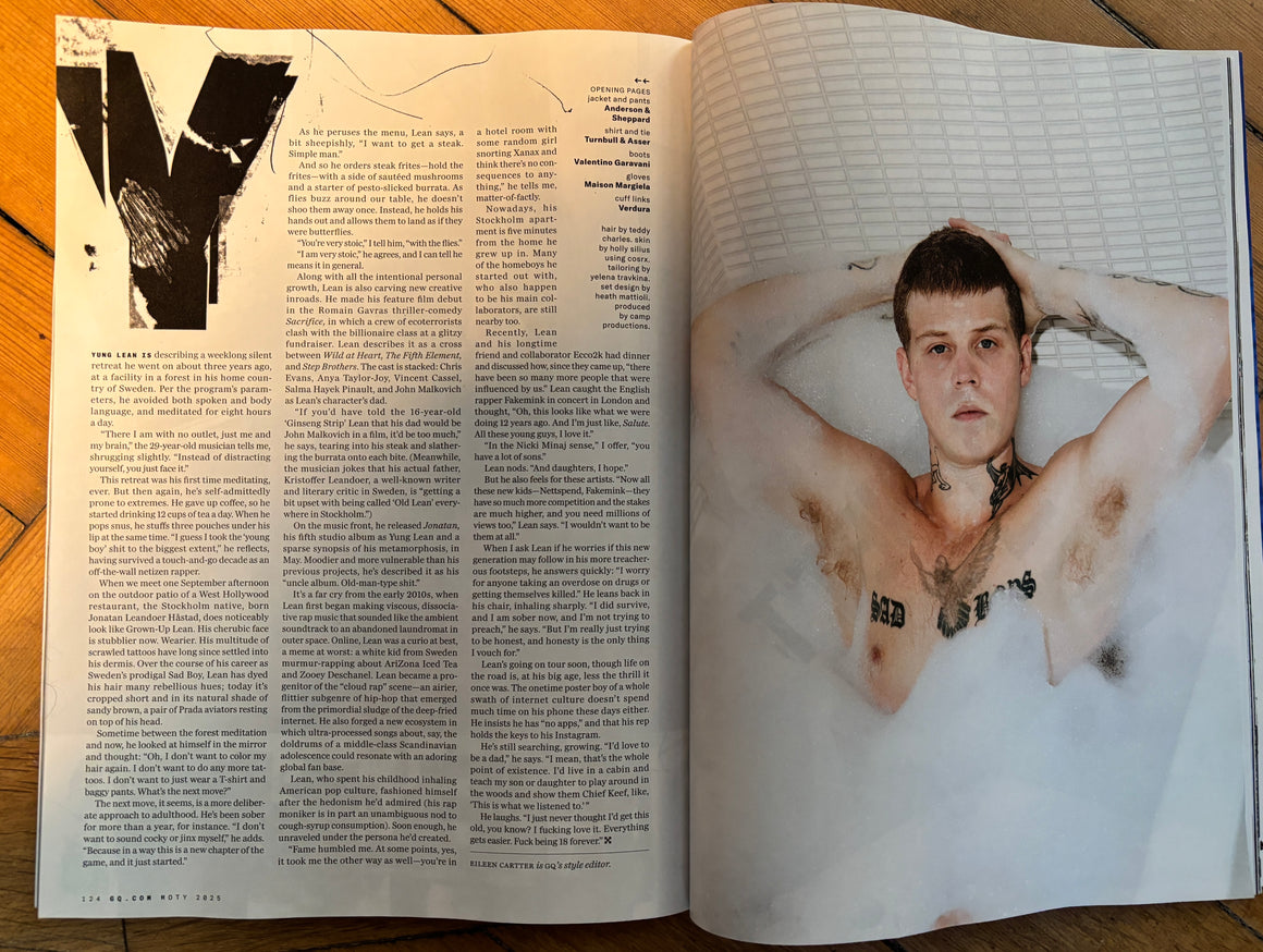 GQ Men of the Year 2025 – YungLean Feature (Inside the Issue)