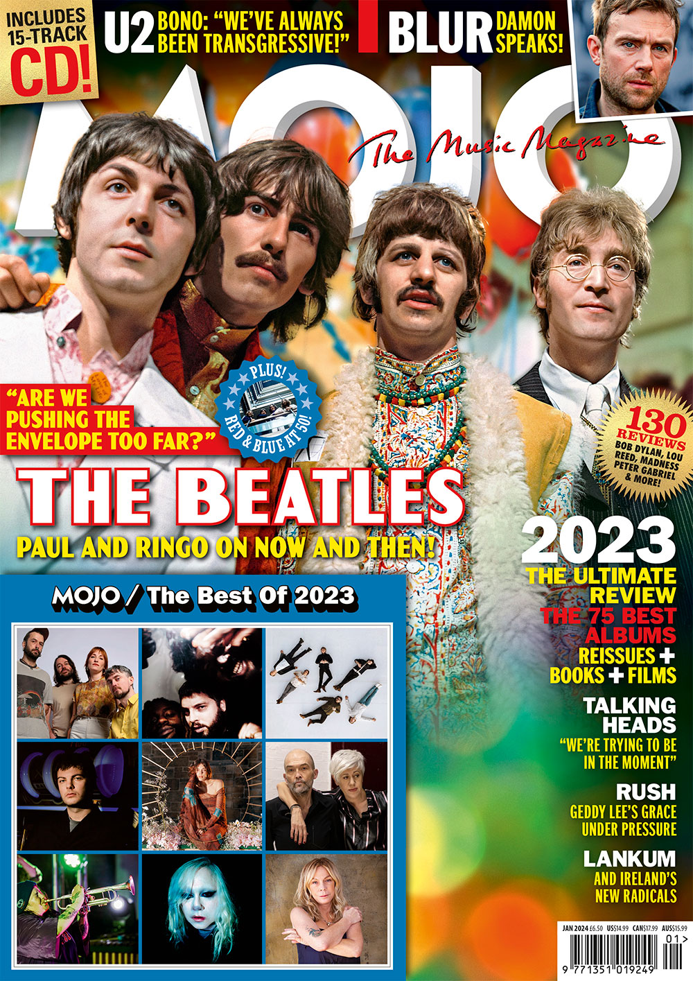 MOJO January 2024 The Beatles - Paul McCartney & Ringo Starr U2