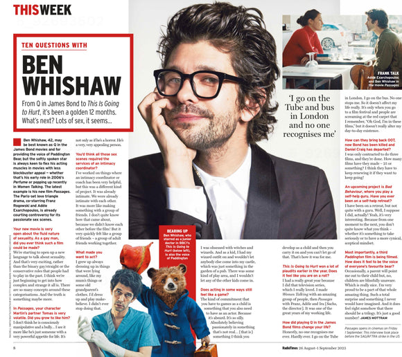 Radio Times Magazine 26 Aug 2023 Ben Whishaw Interview