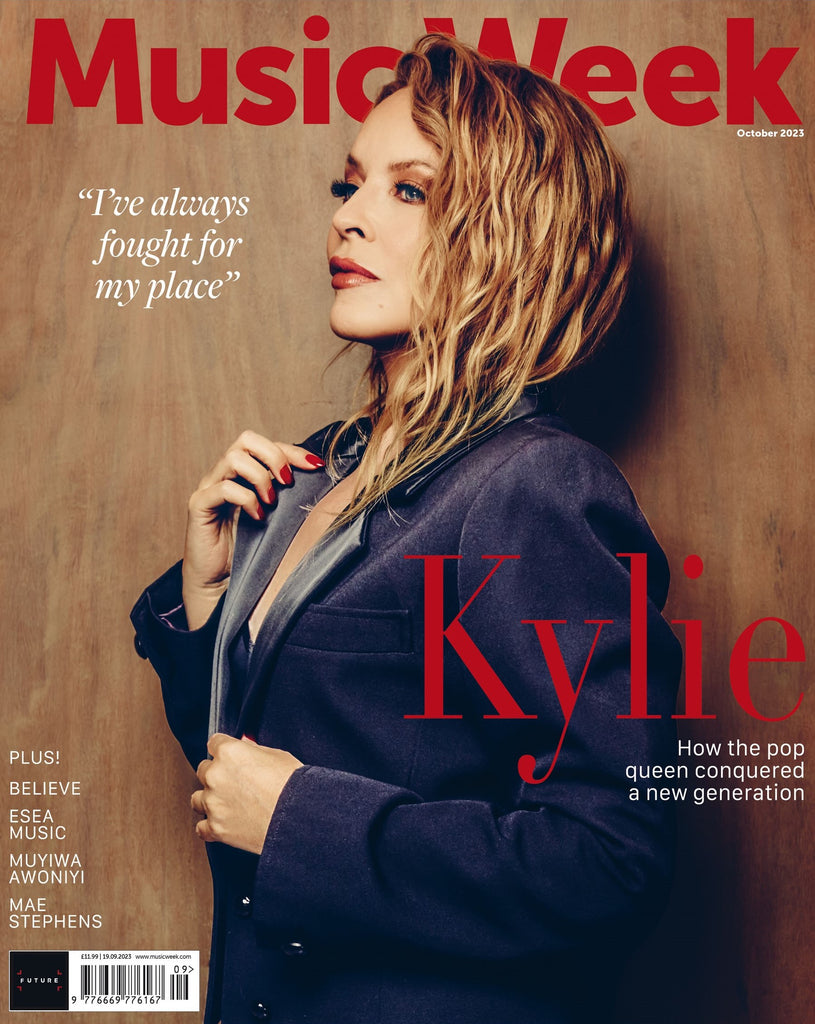 Kylie Minogue on the cover of Music Week October 2023 (Pre-Order)