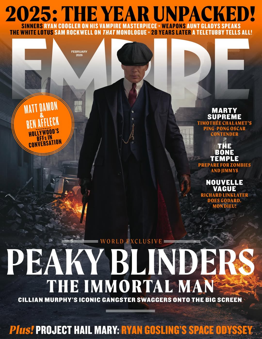 Empire Magazine February 2026: Peaky Blinders World Exclusive - Cillian Murphy, Timothee Chalamet