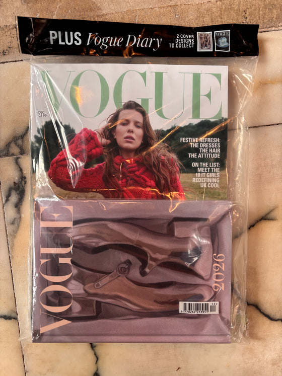 Vogue UK magazine December 2025 Millie Bobby Brown + Vintage Vogue 2026 Diary #1