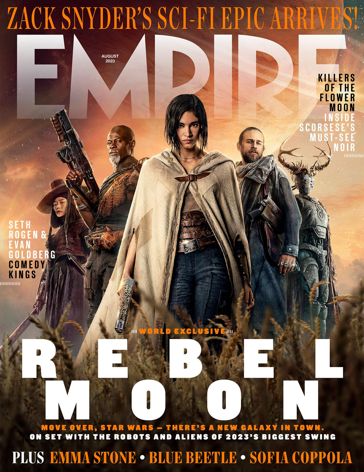 Empire Magazine August 2023: REBEL MOON Charlie Hunnam Ed Skrein