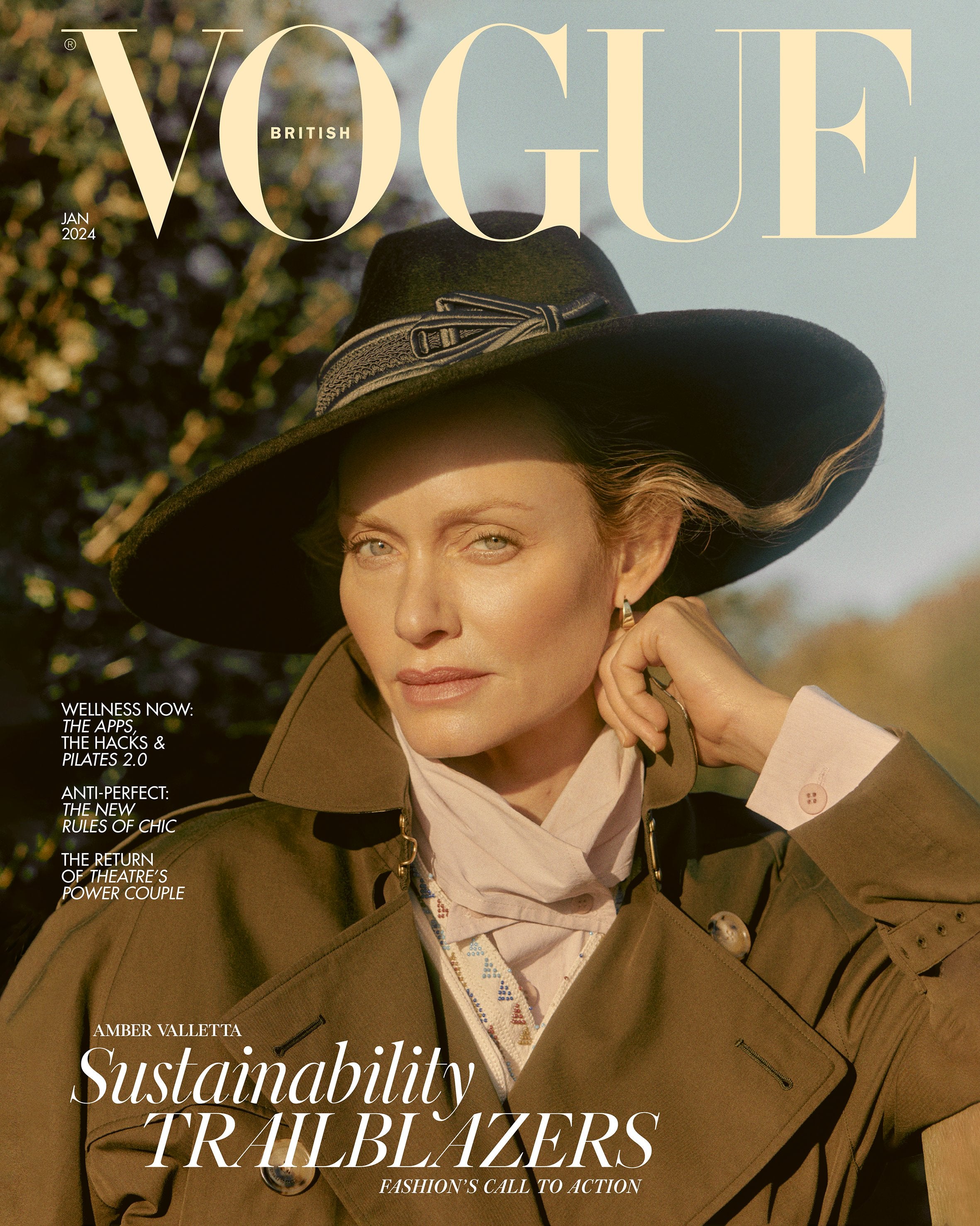 British Vogue magazine January 2024 Amber Valletta