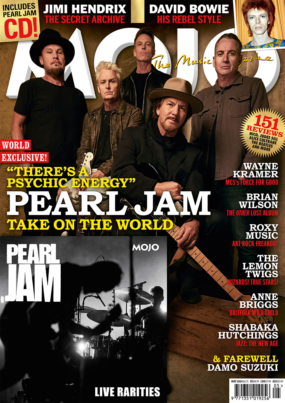 MOJO Magazine May 2024 Pearl Jam & Free Live Rarities CD