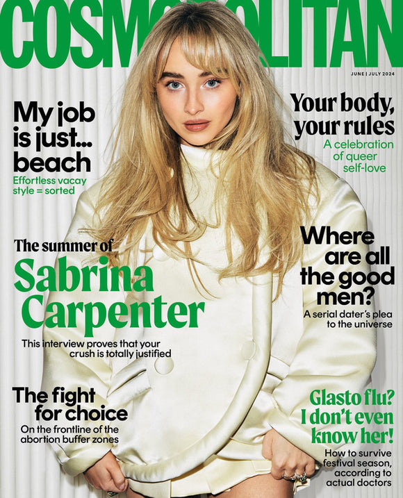 Sabrina Carpenter cover of Cosmopolitan UK June/July 2024
