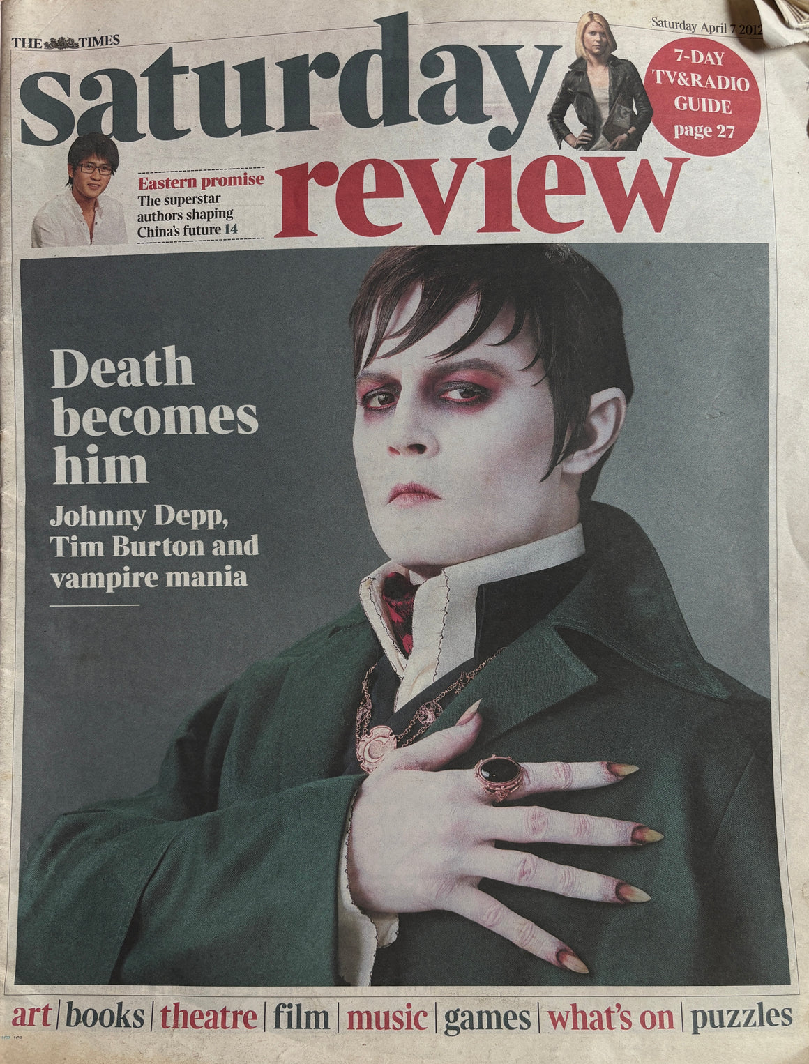 Times Saturday Review 7-April 2012 Johnny Depp