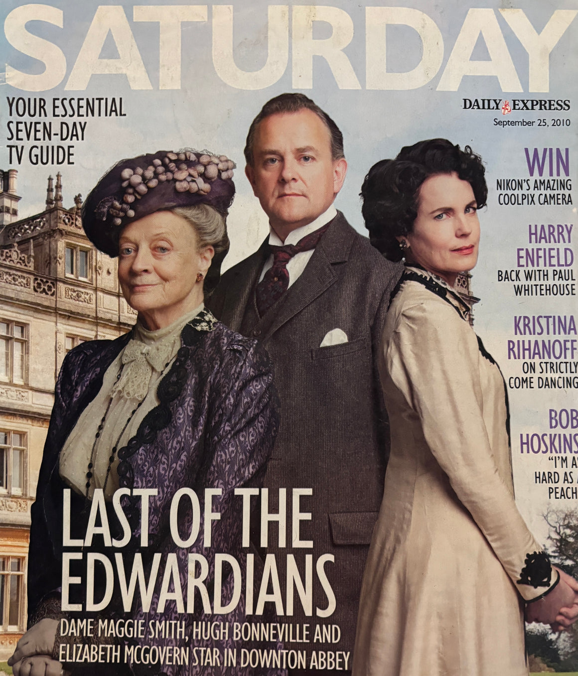 SATURDAY Mag UK - September 25 2010, Downton Abbey, Elizabeth McGovern, Maggie Smith, Hugh Bonneville