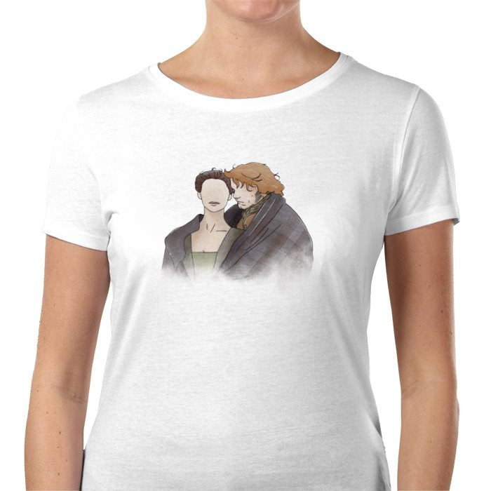 Outlander Inspired Unisex T-Shirt - Jamie and Claire - White