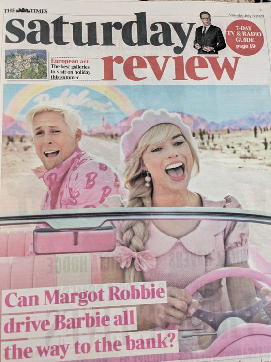 TIMES REVIEW 08/07/2023 RYAN GOSLING Margot Robbie Barbie Movie John Lydon