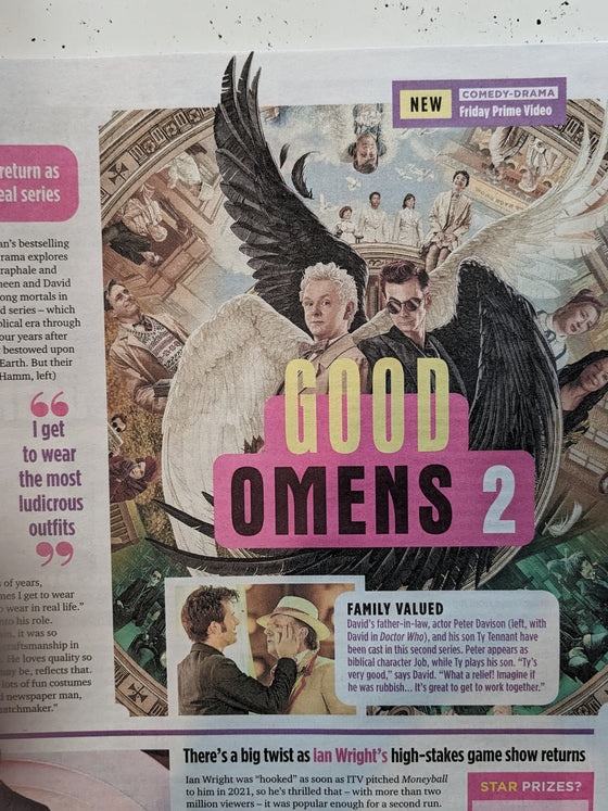 SUN TV Magazine 22/07/2023 David Tennant Good Omens Michael Sheen