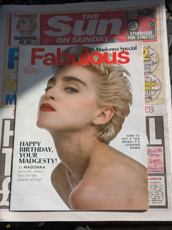 FABULOUS Magazine 06/08/2023 MADONNA Cover + The Sun on Sunday Newspaper
