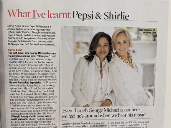 The Times Magazine 19th August 2023 Pepsi & Shirley on George Michael