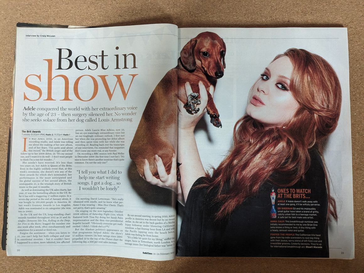 RADIO TIMES Mag 18/02/2012 Adele Interview