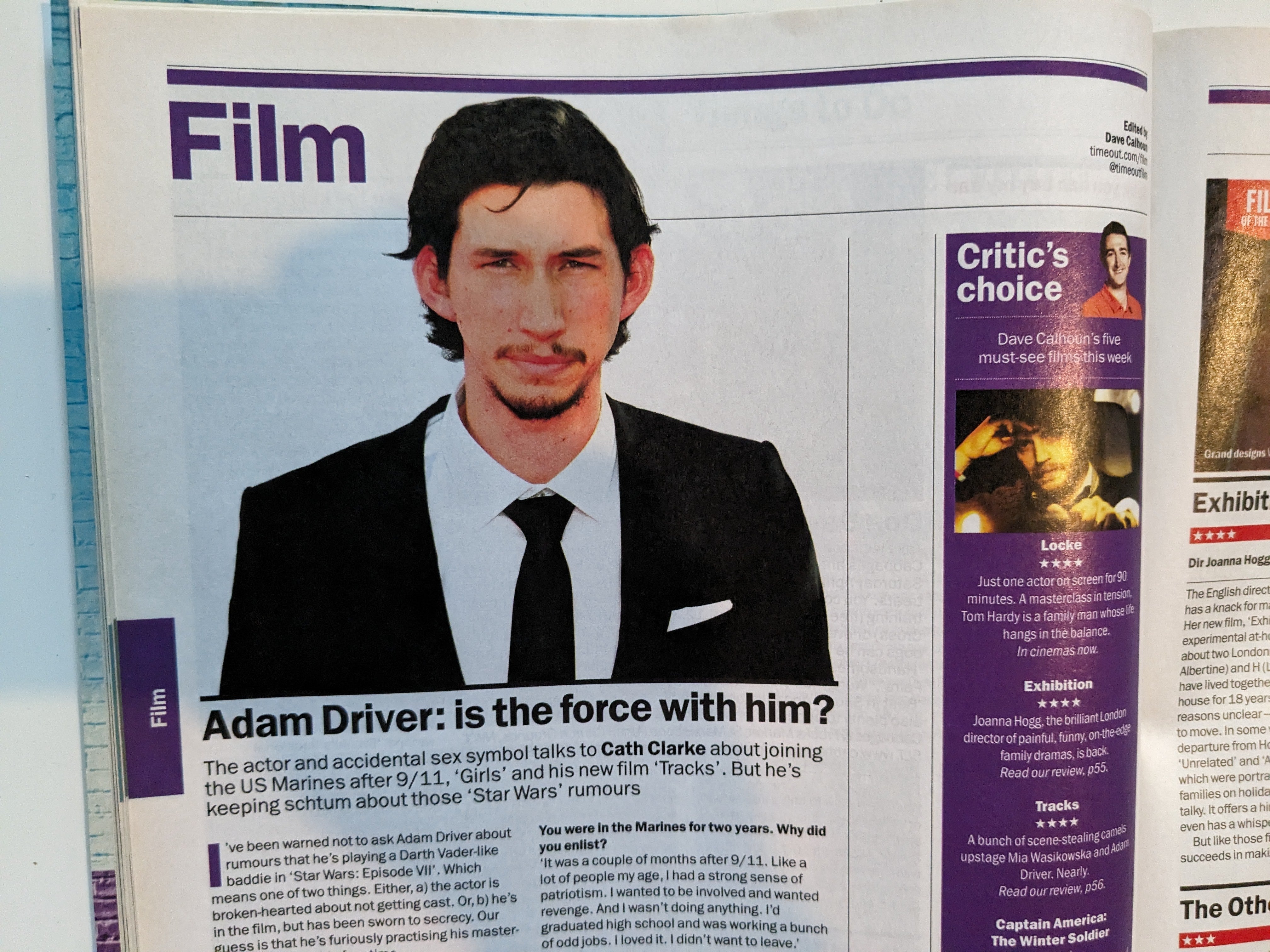 TIME OUT London Magazine 22/04/2014 Adam Driver Interview ...