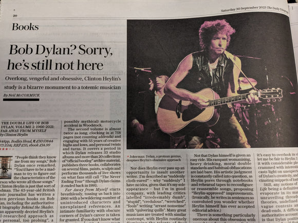 TELEGRAPH REVIEW 30/09/2023 Bob Dylan Feature