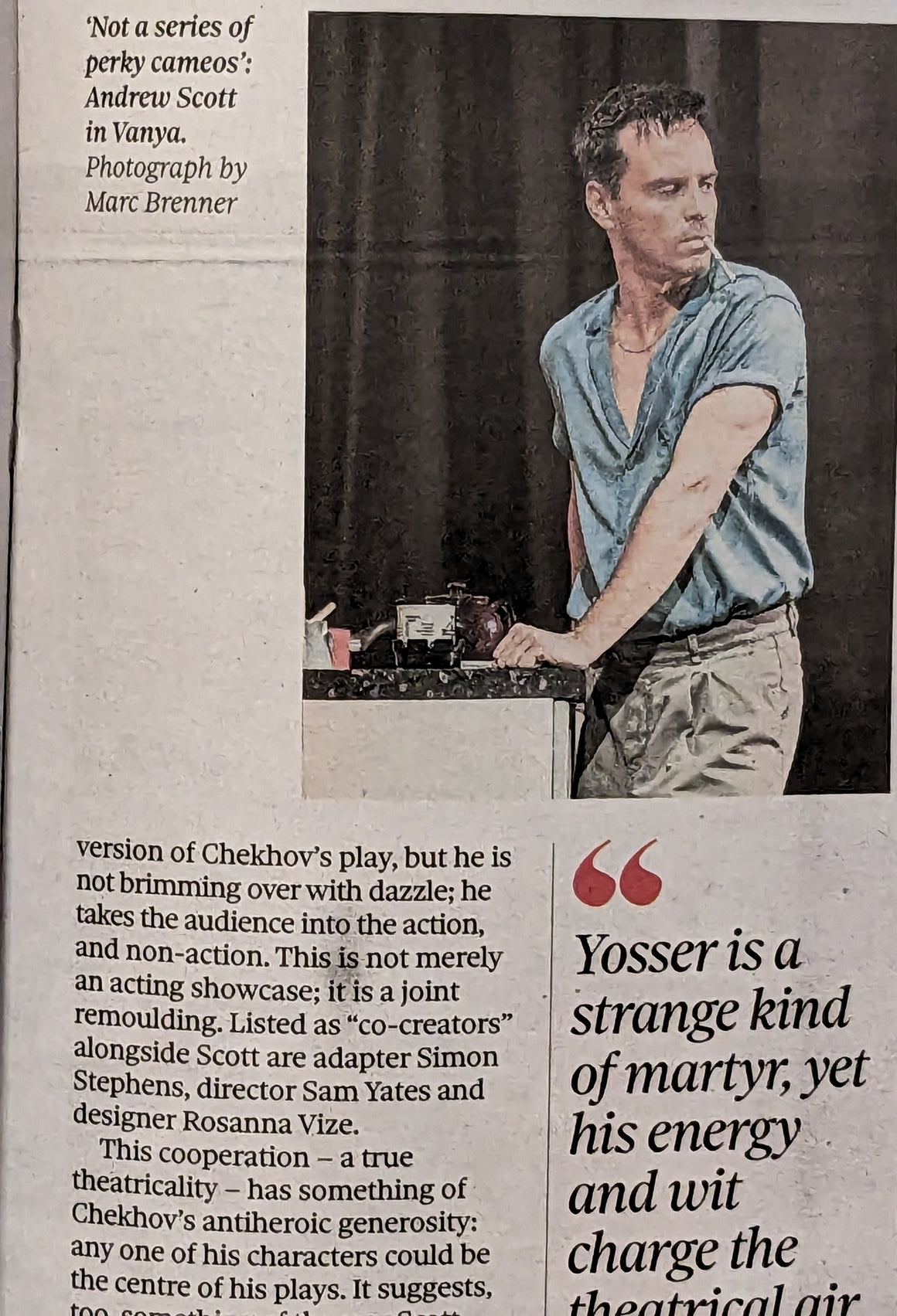 OBSERVER NEW REVIEW 01/10/2023 MIKE SKINNER The Streets Andrew Scott