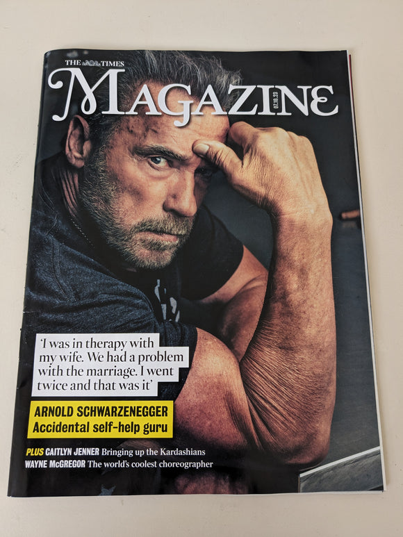 TIMES magazine 7 October 2023: Terminator ARNOLD SCHWARZENEGGER COVER FEATURE