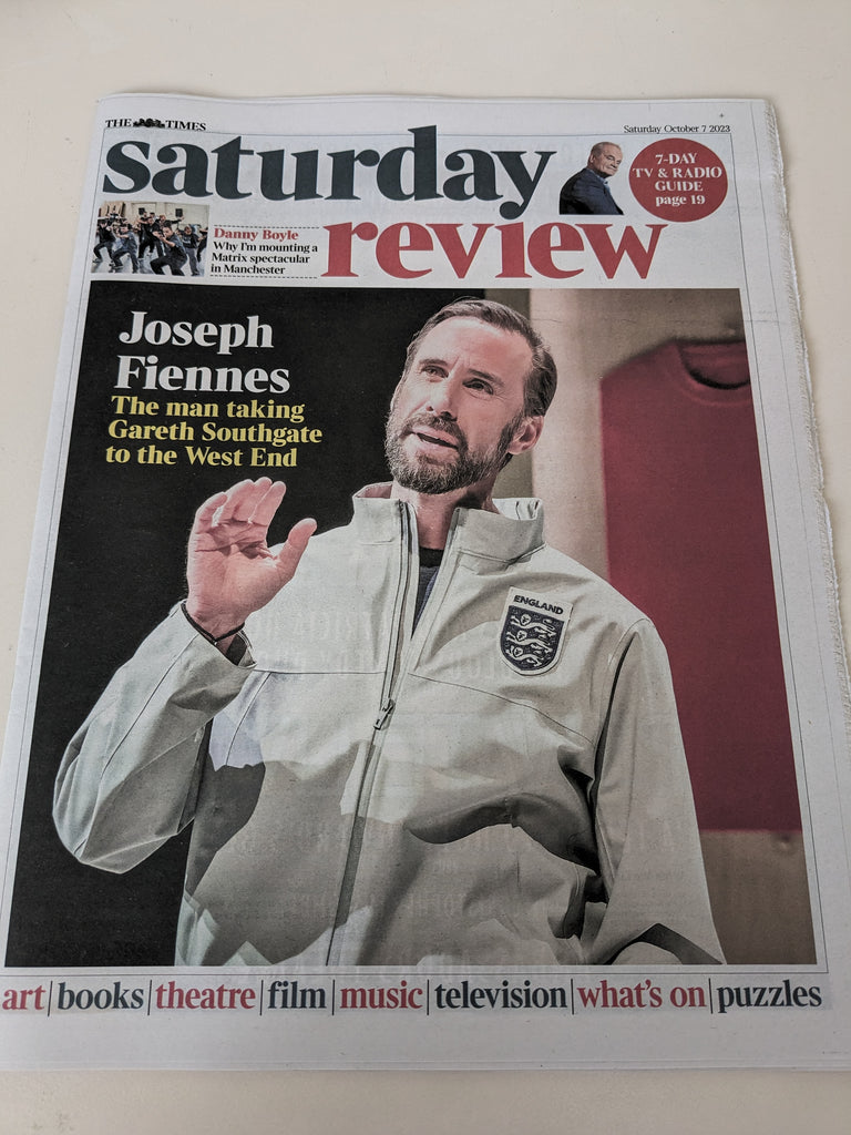UK TIMES REVIEW Oct 2023: JOSEPH FIENNES COVER FEATURE Neil Gaiman Good Omens