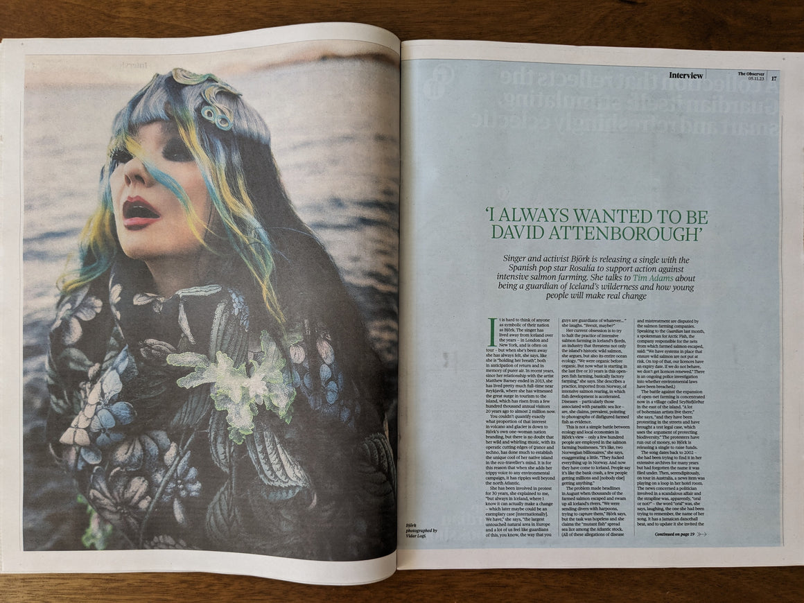 OBSERVER NEW REVIEW 05/11/2023 BJORK interview