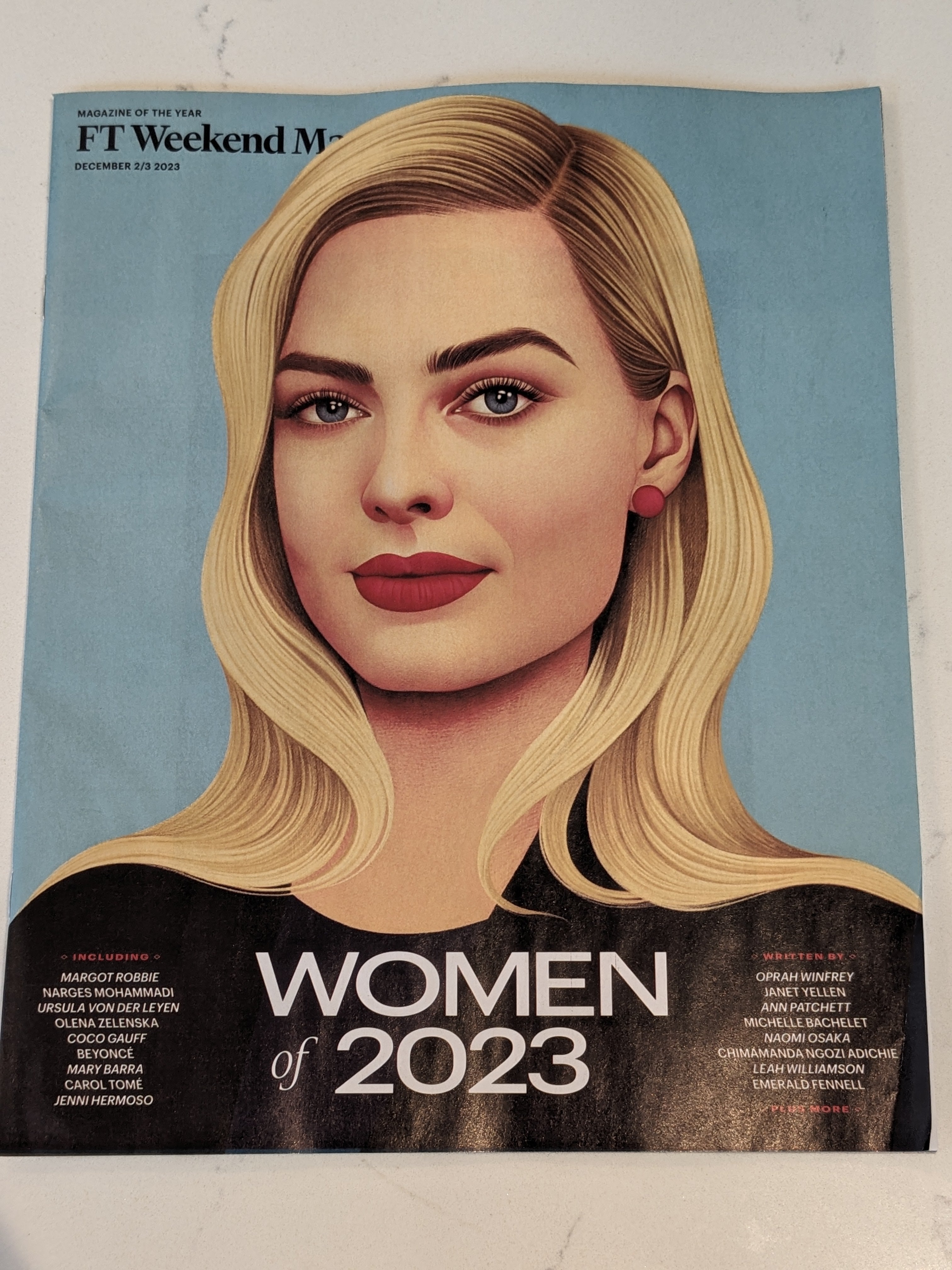FT WEEKEND Magazine Dec 2023 MARGOT ROBBIE AESPA Leah Williamson Taylo ...