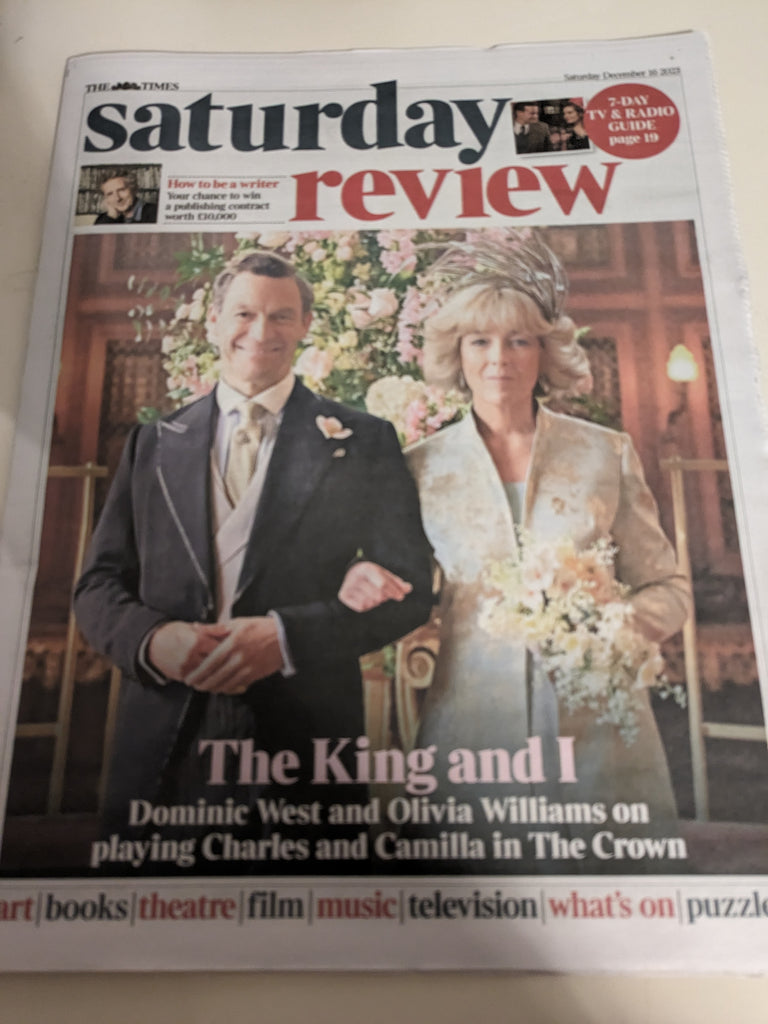 Times Saturday Review 16/12/2023 The Crown Dominic West The Pogues Shane McGowan