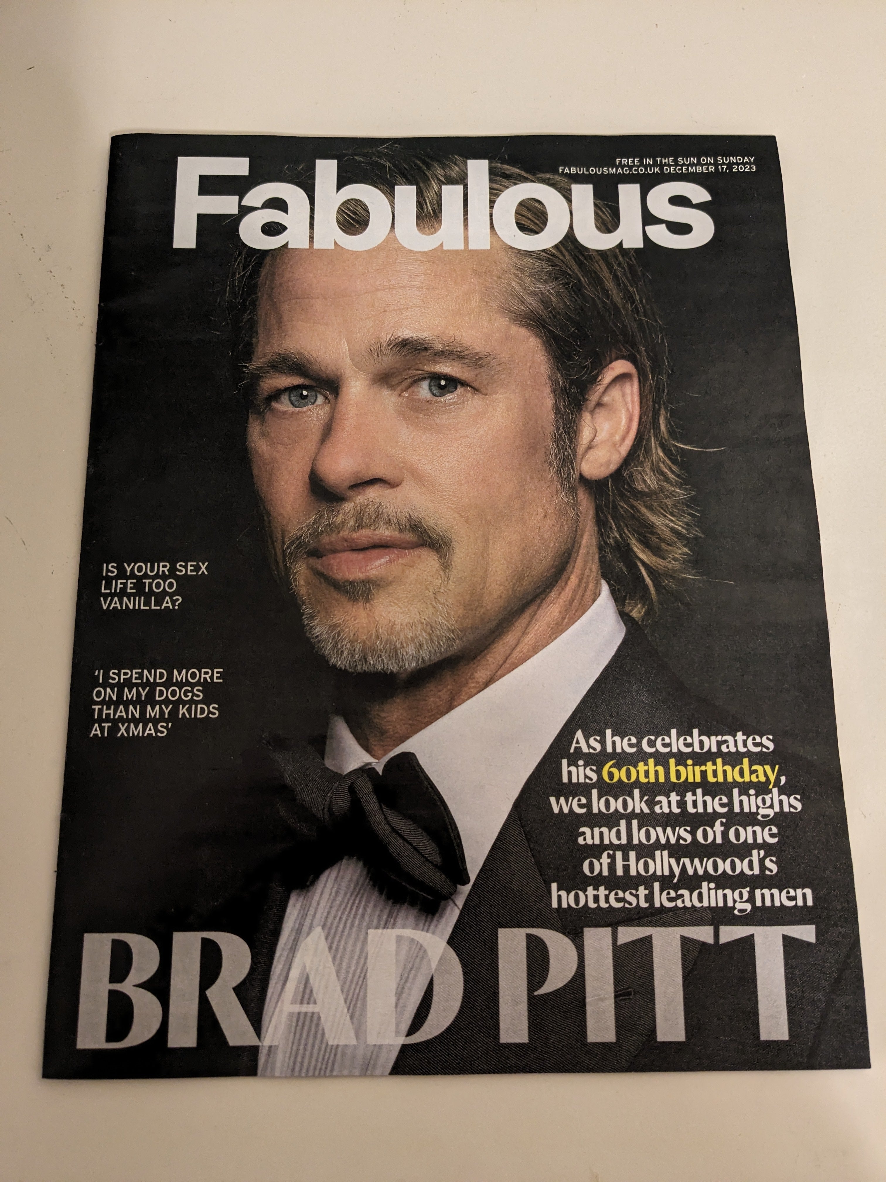 Fabulous Magazine 17/12/2023 BRAD PITT AT 60 COVER FEATURE