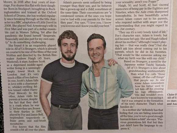 TIMES REVIEW 06/01/2024 CLAIRE FOY COVER FEATURE Andrew Scott Paul Mescal