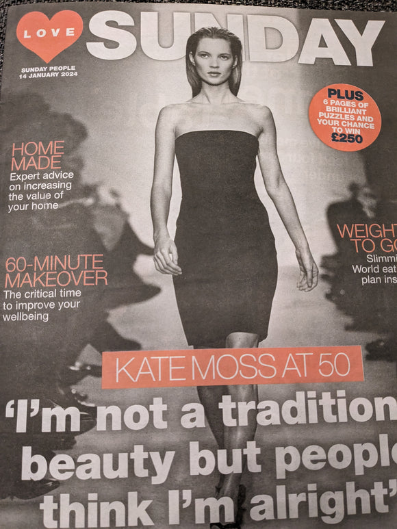 UK Fabulous Magazine 14th January 2024 Kate Moss at 50 Special