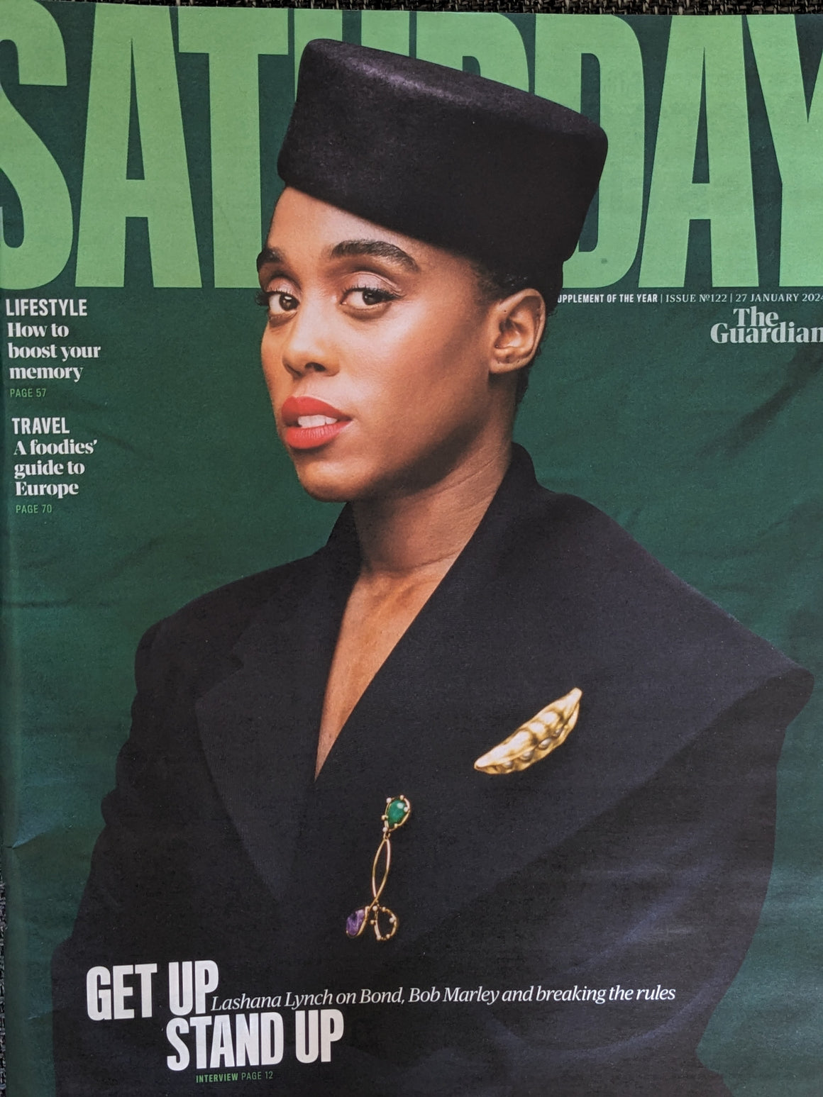 LASHANA LYNCH JAMES BOND cover UK Guardian Magazine Jan 2024
