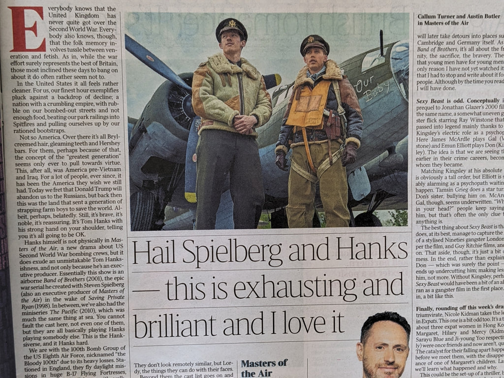 TIMES REVIEW 27/01/2024 Austin Butler Callum Turner Masters Of The Air