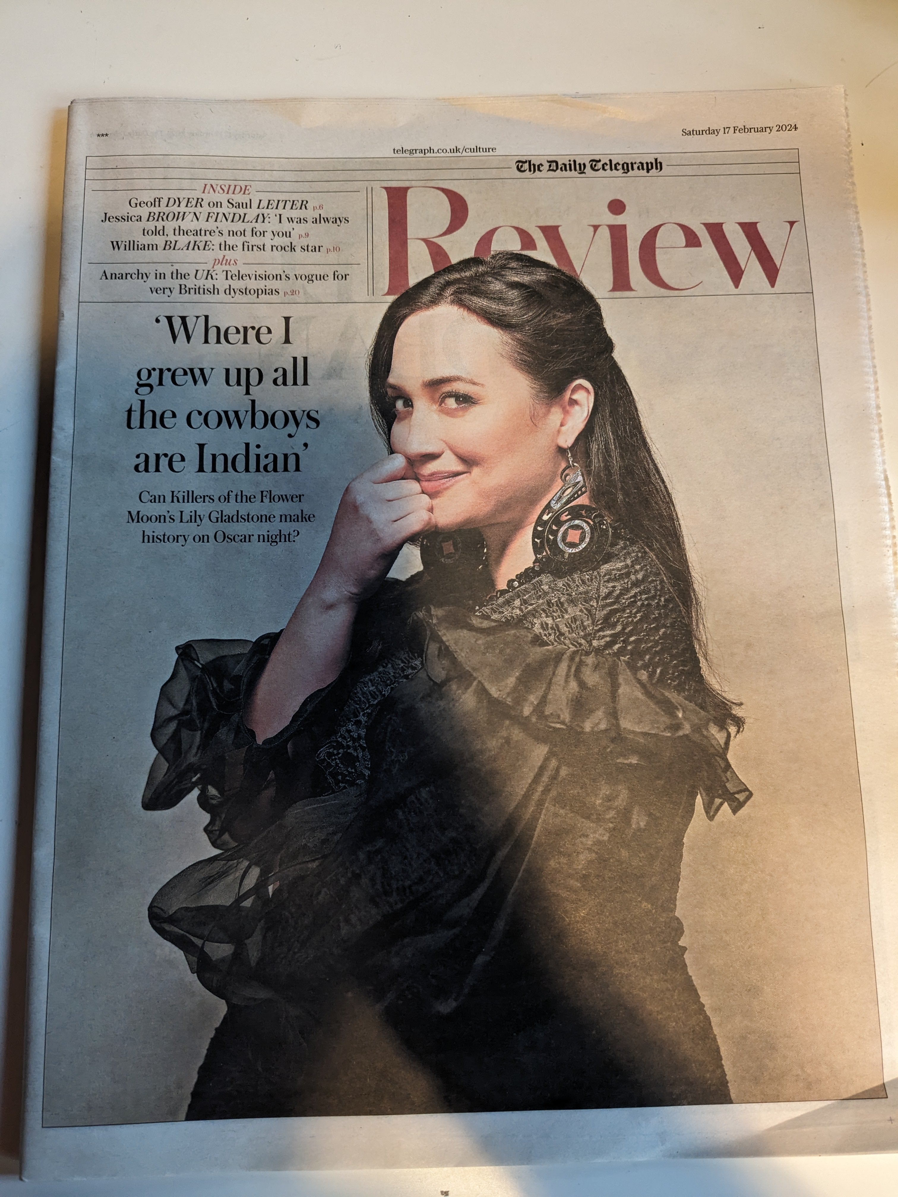 killers of the flower moon lily gladstone TELEGRAPH Review 02/2024 LILY GLADSTONE COVER FEATURE Killers of the F