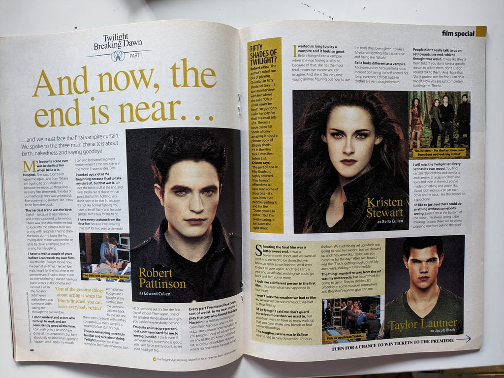 Celebs Magazine 11 November 2012 LITTLE MIX Tom Ellis Robert Pattinson Twilight