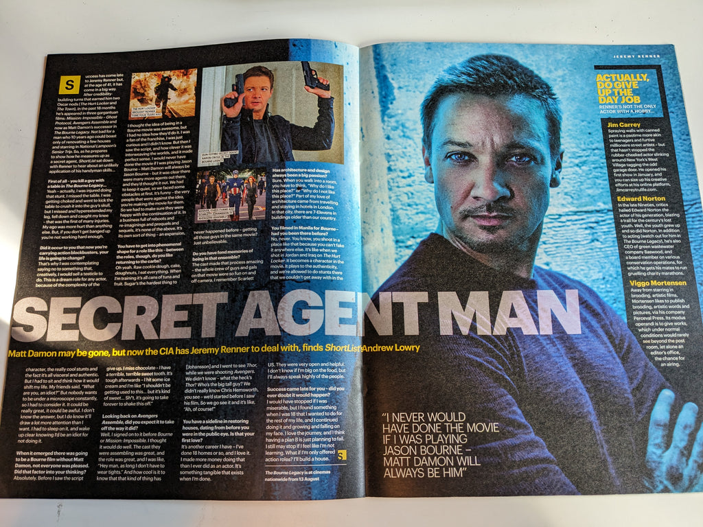 SHORTLIST Mag 02/08/2012 JEREMY RENNER Bourne