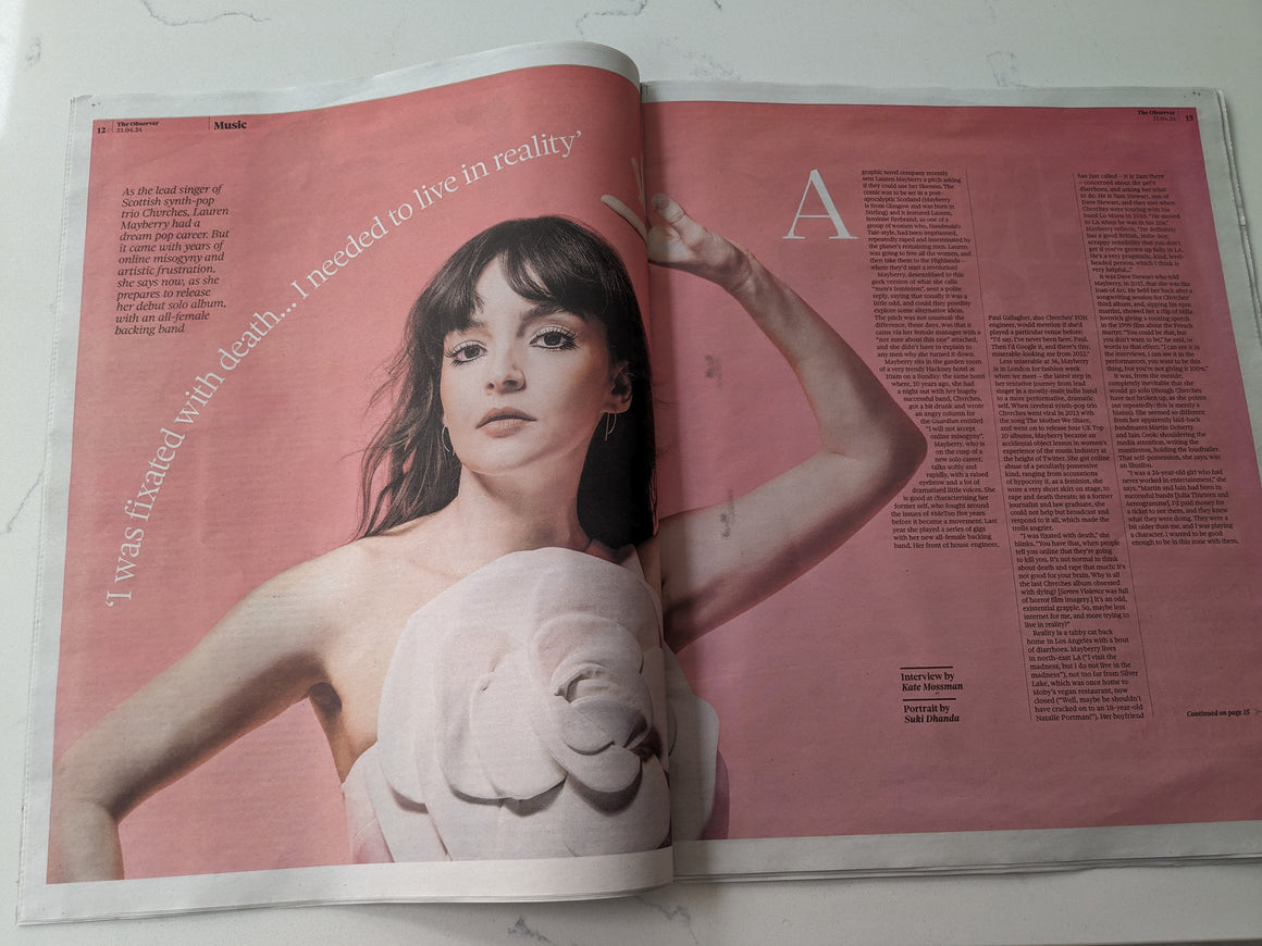 OBSERVER NEW REVIEW 21/04/2024 CHVRCHES Lauren Mayberry