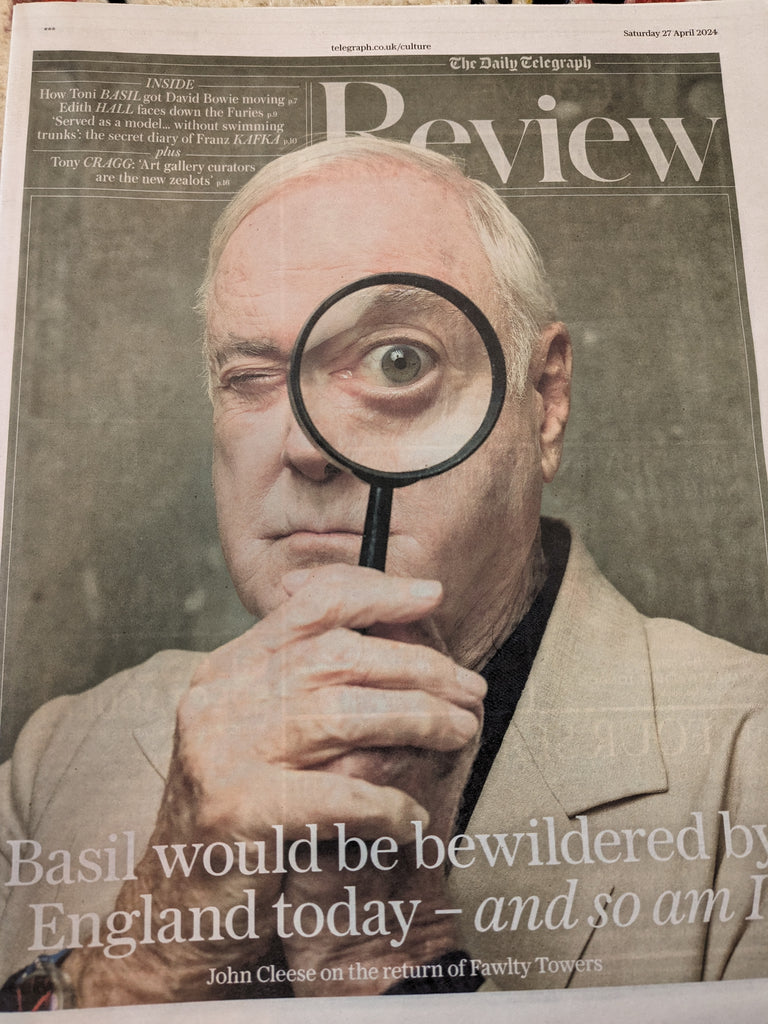 TELEGRAPH REVIEW 27/04/24 JOHN CLEESE Fawlty Towers Toni Basel Jonah Hauer-King